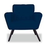 Poltrona Cadeira Eva Sala Quarto Recepção Escritório Consultório Suede Azul Marinho - AM DECOR