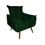 Poltrona Cadeira Gran Opala Sala Escritório e Recepção Quarto Suede Verde Luxo - DS DECOR