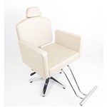 Poltrona Cadeira Heidi Reclinável Móveis para Salão - Cor: Pérola Acetinado