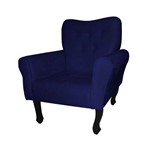 Poltrona Cadeira Nanda para Escritório e Sala Recepção Suede Azul Marinho