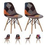 2 Poltronas Decorativas Eiffel Patchwork C/braço Tecido - (cadeira com Braço Pa)