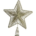 Ponteira Aramada Dourada com Glitter 30cm - Orb Christmas
