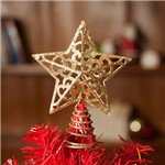 Ponteira de Árvore de Natal Dourada 12cm - Orb Christmas