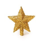Ponteira Estrela P/árvore de Natal 15x14cm Glitter Dourado
