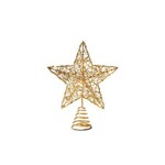 Ponteira Estrela P/árvore de Natal 15x15cm com Luz Ouro