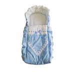 Porta Bebê Saco Dormir Azul Claro ( Estampado Bolinhas)