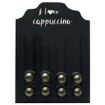 Porta Cápsulas Nespresso I Love Cappuccino Imbuia 23x30cm