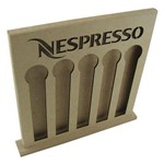 Porta Cápsulas para Café Espresso de Mdf Madeira Crua - 26 X 27 Cm