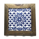 Porta Chaves com 4 Ganchos Azulejo Colonial 20Cm - Porcelana e Cia