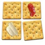 Porta Copos Biscoito Cream Cracker - 4 Peças
