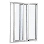 Porta de Correr Alumínio Branco com Vidro 3 Folhas Alumifort Sasazaki 216,5cmx160,5cm Esquerda