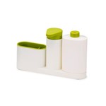Porta Detergente e Esponja para Pia Branco / Verde Joseph Joseph