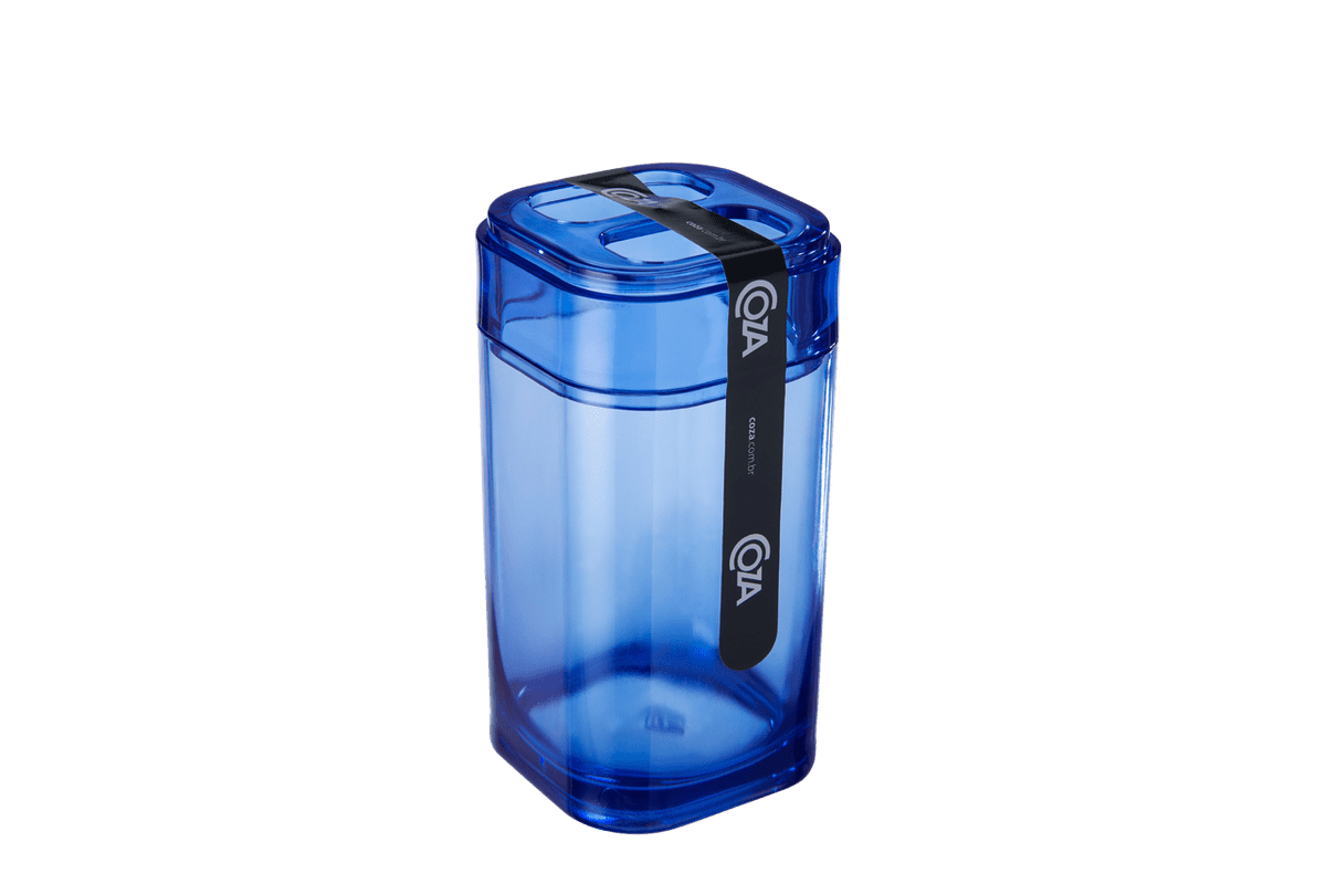 Porta-Escova - Splash 6,5 X 6,5 X 12,7 Cm Azul Coza
