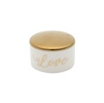 Porta Jóias Delicate Storage Shiny Love Branco e Dourado