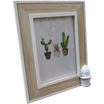 Porta Retrato Branco e Bege para 1 Foto Cactus Spines Urban