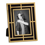 Porta Retrato de Metal/vidro Preto com Dourado 13x18