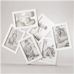 Porta Retrato de Parede Moderno Branco para 6 Fotos