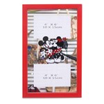 Porta Retrato Espelho Moldura Vermelha para 2 Fotos 10x15cm Mickey & Minnie - Disney