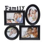 Porta Retrato Family - Preto - 3 Fotos 10 X 15 e 1 Foto 10 X 10