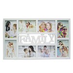 Porta Retrato Mural de Plastico Family Branco para 8 Fotos 10x15