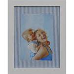 Porta Retrato Tecido List Vertical Horizontal (18x03x24cm) Azul para 1 Foto 10x15cm - Design Loral