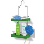 Porta Shampoo Duplo Cromo Colors AÃ§o e Plastico Verde 349-3 - Niquelart