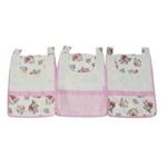Porta Treco de Parede Floral Luxo Rosa 3 Peças
