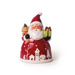 Pote de Cerâmica Papai Noel Decoração Natal 27cm Vermelho