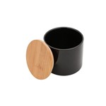 Pote de Porcelana com Tampa Bamboo Black 450Ml 10X10X9,5cm
