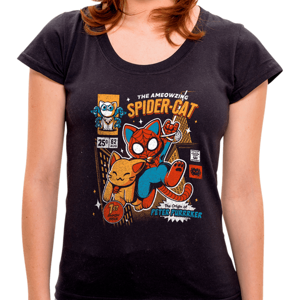 PR - Camiseta Spider Cat - Feminina - P