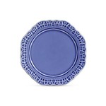 Prato de Bolo Cerâmica Romantic Azul Hortênsia Scalla Ø32cm Unico