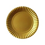 Prato de Papel 15cm Ouro C/ 10 Unidades