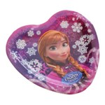 Prato de Papelão Descartável Coração Frozen Disney Pacote com 8 Unidades Regina