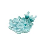 Prato Decorativo de Cerâmica Azul Flower 4164 Lyor