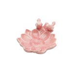 Prato Decorativo de Cerâmica Rosa Flower 4163 Lyor