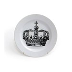 Prato Decorativo Parede Porcelana Crown com Suporte