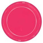 Prato Descartável Sobremesa 18cm Pink 10un Silver Plastic