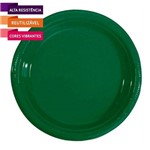 Prato Plástico Happy Line Verde Escuro 22cm C/ 10 Unidades