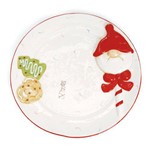 Prato Redondo para Bolo Natal Papai Noel 26cm Branco