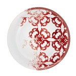 Prato Sobremesa Timeless Porcelana Unidade Branco e Vermelho Vista Alegre Atlantis