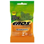 Preservativos Eros Retardante com Aroma Menta com 3 Unidades