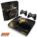PS3 Slim Skin - Mortal Kombat X Scorpion Adesivo Brilhoso