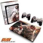 PS3 Super Slim Skin - Assassins Creed Brotherhood #B Adesivo Brilhoso