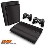 PS3 Super Slim Skin - Fibra de Carbono Preto Adesivo Brilhoso