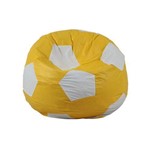 Puff Ball Futebol Infantil Pop Amarelo e Branco