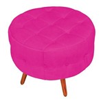 Puff Decorativo Botonê Yasmin Suede Pink Pés Palito - D'Rossi
