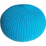 Puff Redondo Crochet Espuma Giant Ball Azul- Urban