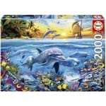 Puzzle 2000 Peças Família de Golfinhos - Educa - Importado