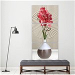 Quadro 120x60cm Vaso Flores Vermelha Orquídeas Decorativo Interiores - Oppen House