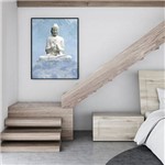 Quadro 65x50 com Moldura Buda Meditação Zen Azul Decorativo Interiores - Decorativa
